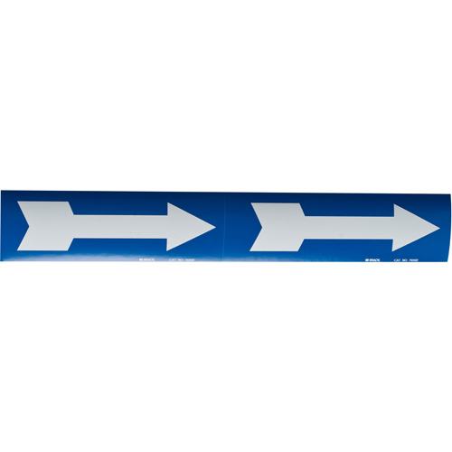 Marqueurs de tuyau avec fl&egrave;ches, Autocollant, 4" h x 12" la, Blanc/bleu EastCoast Offshore Supplies