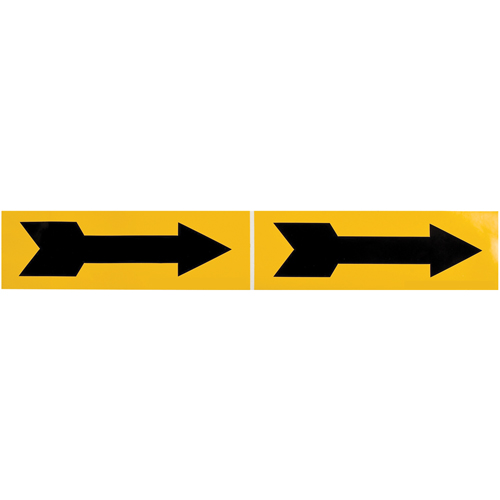 Marqueur de tuyau  Arrow, Autocollant, 2-1/4" h x 7" la, Noir sur jaune EastCoast Offshore Supplies