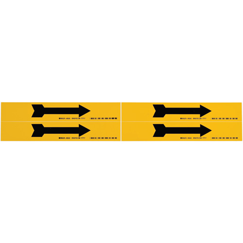 Marqueur de tuyau  Arrow, Autocollant, 1-1/8" h x 7" la, Noir sur jaune EastCoast Offshore Supplies