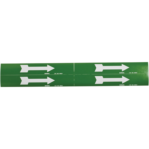 Marqueurs de tuyau avec fl&egrave;ches, Autocollant, 1-1/8" h x 7" la, Blanc/vert EastCoast Offshore Supplies