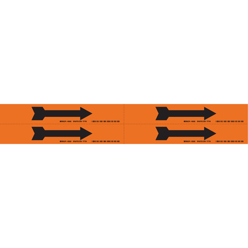 Marqueurs de tuyau avec fl&egrave;ches, Autocollant, 1-1/8" h x 7" la, Noir/orange EastCoast Offshore Supplies