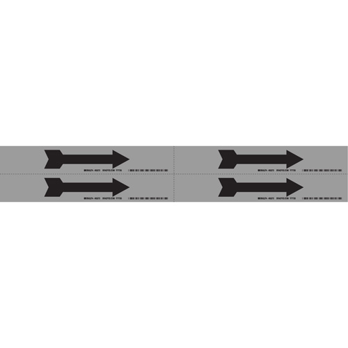 Marqueur de tuyau  Arrow, Autocollant, 1-1/8" h x 7" la, Noir sur aluminium EastCoast Offshore Supplies