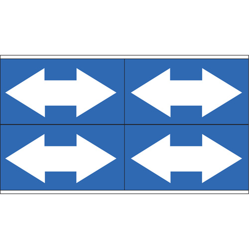 Marqueurs de tuyau avec fl&egrave;ches bidirectionnelles, Autocollant, 1-1/8" h x 7" la, Blanc/bleu EastCoast Offshore Supplies