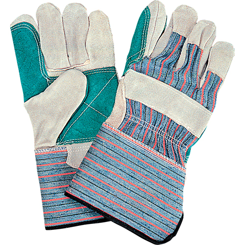 Gants d'ajusteur de qualit&eacute; standard &agrave; paume double, Grand, Paume en Cuir de vache refendu, Doublure en Coton EastCoast Offshore Supplies