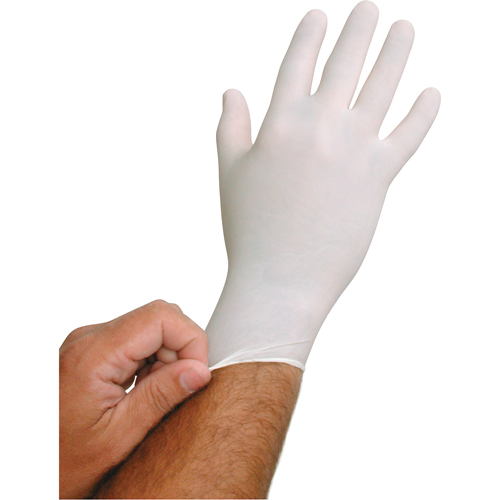 Gants jetables BioTek QRP, Grand, Latex, 6 mils, Sans poudre, Blanc EastCoast Offshore Supplies