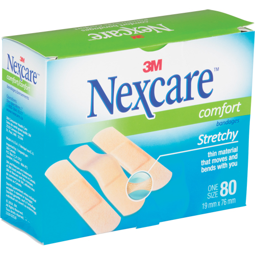 Bandages confortables Nexcare, Rectangulaire/carr&eacute;e, 3", Tissu, St&eacute;rile EastCoast Offshore Supplies