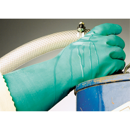 Gants &agrave; prise emboss&eacute;e &agrave; motif en Z StanSolv, Taille Moyen/8, 14" lo, Nitrile, Doublure en Interlock, 11 mils EastCoast Offshore Supplies