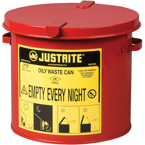 Oily Waste Cans, FM Approved/UL Listed, 2 US gal., Red EastCoast Offshore Supplies