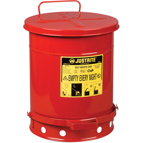 Contenants pour d&eacute;chets huileux, Homologu&eacute; FM/List&eacute; UL, 10 gal. US, Rouge EastCoast Offshore Supplies