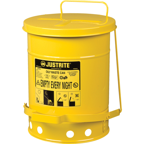 Contenants pour d&eacute;chets huileux, Homologu&eacute; FM/List&eacute; UL, 6 gal. US, Jaune EastCoast Offshore Supplies