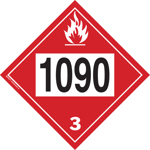 1090 Acetone Flammable Liquid TDG Placard, Plastic EastCoast Offshore Supplies