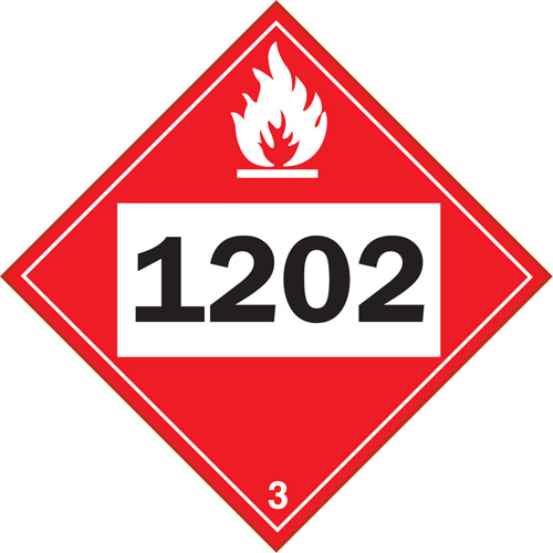 1202 Fuel Oil Flammable Liquid TDG Placard, Adhesive Vinyl EastCoast Offshore Supplies