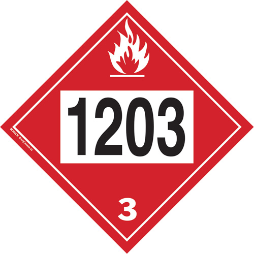 1203 Gasohol & Gasoline Flammable Liquid TDG Placard, Plastic EastCoast Offshore Supplies