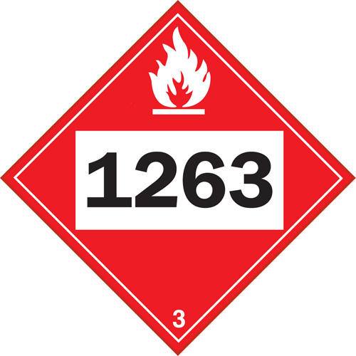 1263 Paint Flammable Liquid TDG Placard, Plastic EastCoast Offshore Supplies