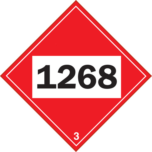 Plaque-&eacute;tiquette TMD 1268 pour distillats de p&eacute;trole, Plastique EastCoast Offshore Supplies