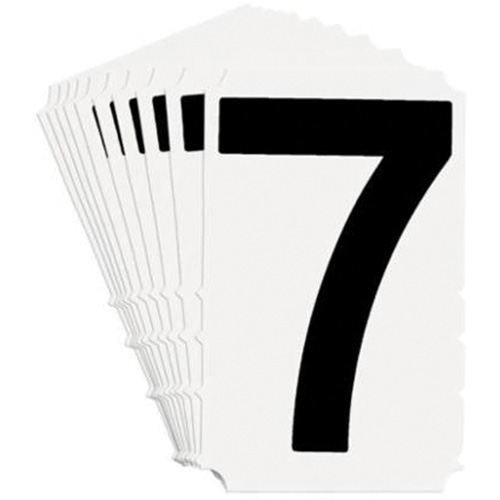 Quick-Align&reg; Individual Gothic Number & Letter Labels, 7, 4" H, Black on White EastCoast Offshore Supplies