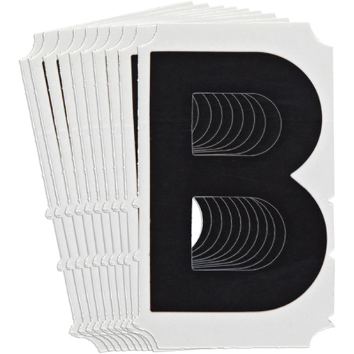 Quick-Align&reg; Individual Gothic Number and Letter Labels, B, 4" H, Black EastCoast Offshore Supplies