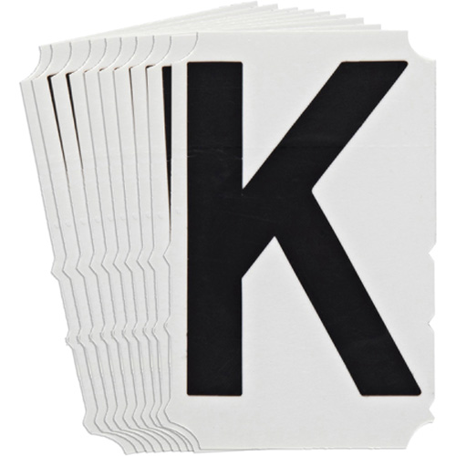 Quick-Align&reg;Individual Gothic Number and Letter Labels, K, 4" H, Black EastCoast Offshore Supplies