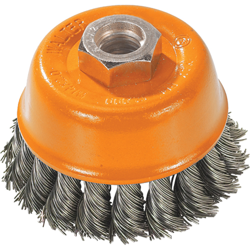 Knot-Twisted Wire Cup Brush, 3" Dia. x 5/8"-11 Arbor EastCoast Offshore Supplies