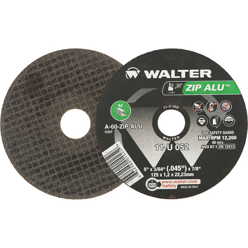 Zip Alu Cut-Off Wheel, 5" x 3/64", 7/8" Arbor, Type 1, Aluminum Oxide, 12200 RPM EastCoast Offshore Supplies