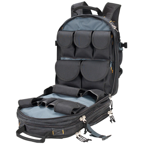 Sacs &agrave; dos pour outils &agrave; 75 pochettes, 13" lo x 17-1/2" la, Noir, Nylon EastCoast Offshore Supplies