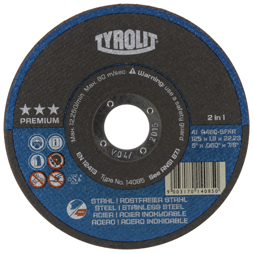 Cutting Disc, 6" x 1/16", 7/8" Arbor, Type 1, Aluminum Oxide, 10200 RPM EastCoast Offshore Supplies