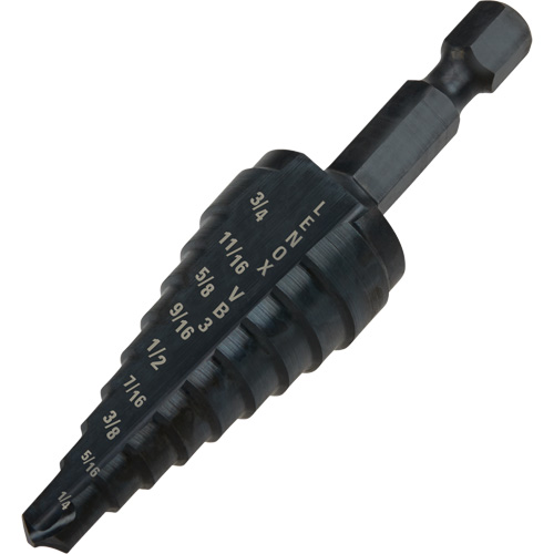 Foret &eacute;tag&eacute; no 3, 1/4" - 3/4", Incr&eacute;ments de 1/16", Acier rapide EastCoast Offshore Supplies