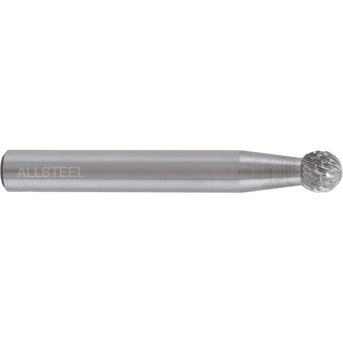 AllSteel Ball Shape Carbide Burr, SD-1, 1/4" Dia., 1/4" Shank, 7/32" Depth of Cut EastCoast Offshore Supplies