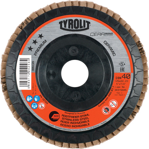 Disque &agrave; lamelles, 4-1/2" x 5/8"-11, Type 27, Grain 40, C&eacute;ramique EastCoast Offshore Supplies