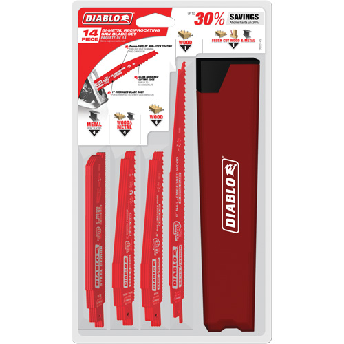 Jeu de lames de scie alternative pour d&eacute;molition du m&eacute;tal et du bois avec clous EastCoast Offshore Supplies