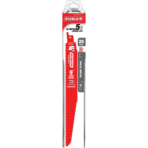 Lame de scie alternative pour la d&eacute;molition et les m&eacute;taux &eacute;pais, Bim&eacute;tal, 8-10 Dents par pouce, 9" lo EastCoast Offshore Supplies