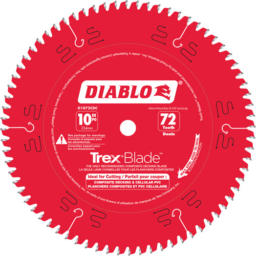Trex&reg; Blade Cutting Saw Blade, 10", 72 Teeth, Plastic/Composite Decking Use EastCoast Offshore Supplies