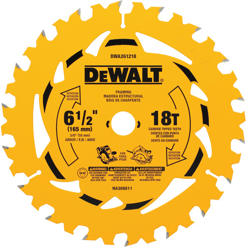 Framing Circular Saw Blade, 6-1/2", 18 Teeth, Wood Use EastCoast Offshore Supplies