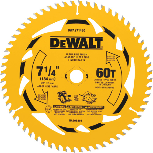Lame de scie circulaire, 7-1/4", 60 dents, Pour Bois EastCoast Offshore Supplies