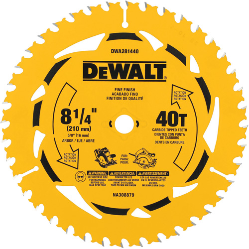 Lame de scie circulaire pour la coupe transversale, 8-1/4", 40 dents, Pour Bois EastCoast Offshore Supplies