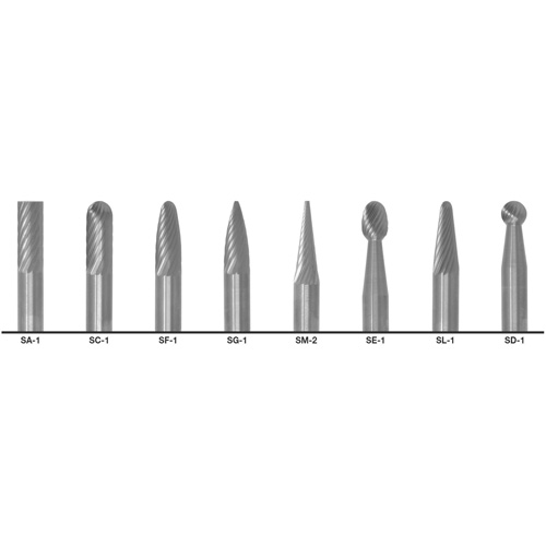 CLE-LINE 1855 Double Cut Carbide Burr Set, 8 Pieces EastCoast Offshore Supplies
