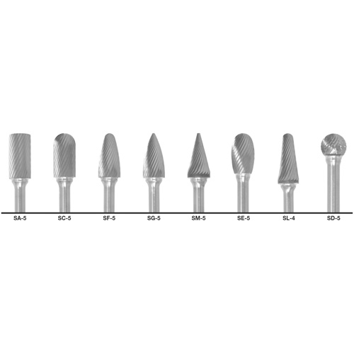 CLE-LINE 1855 Double Cut Carbide Burr Set, 8 Pieces EastCoast Offshore Supplies