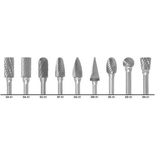 CLE-LINE 1855 Double Cut Carbide Burr Set, 9 Pieces EastCoast Offshore Supplies