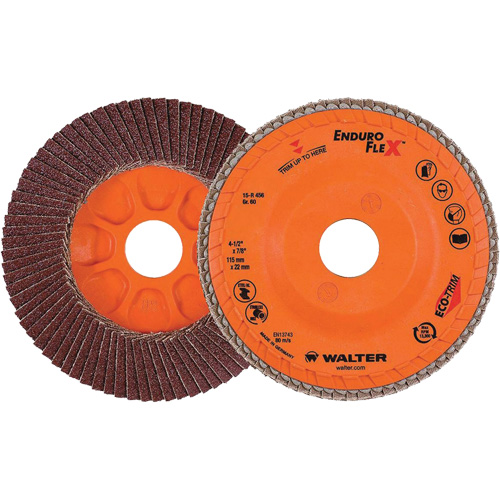 Disque &agrave; lamelles Enduro-Flex, 4-1/2" x 7/8", Type 27, Grain 60, Alumine de zirconium EastCoast Offshore Supplies