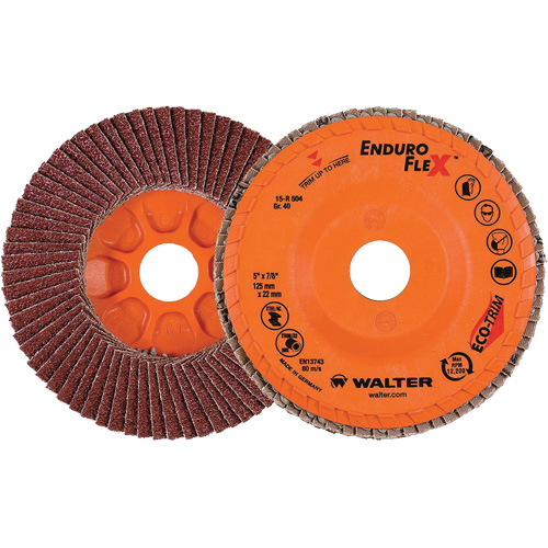 Disque &agrave; lamelles Enduro-Flex, 5" x 7/8", Type 27, Grain 40, Alumine de zirconium EastCoast Offshore Supplies