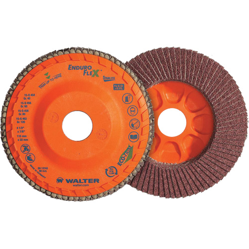 Disque &agrave; lamelles Stainless Enduro-Flex, 5" x 5", Type 27, Grain 120, Alumine de zirconium EastCoast Offshore Supplies