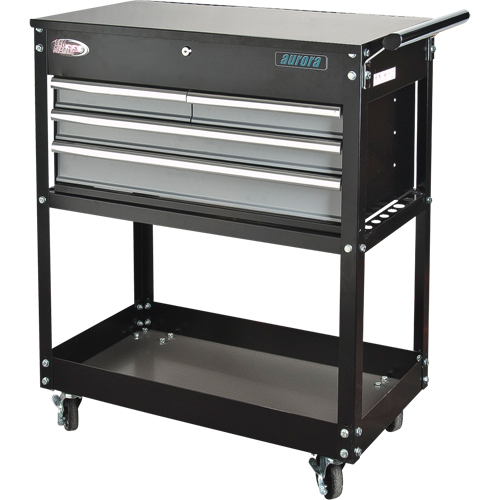 Utility Cart, 4 Drawers, 18" L x 33" W x 39" H, Black EastCoast Offshore Supplies
