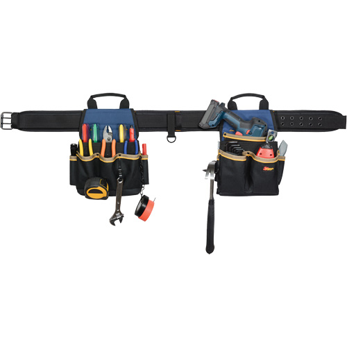 Combin&eacute;s de ceinture &agrave; outils &agrave; 20 pochettes, Polyester, Noir EastCoast Offshore Supplies