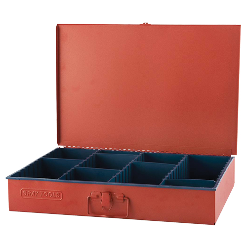 Compartment Box With 12 Adjustable Compartments, 12" D x 18" W x 3" H, Red EastCoast Offshore Supplies