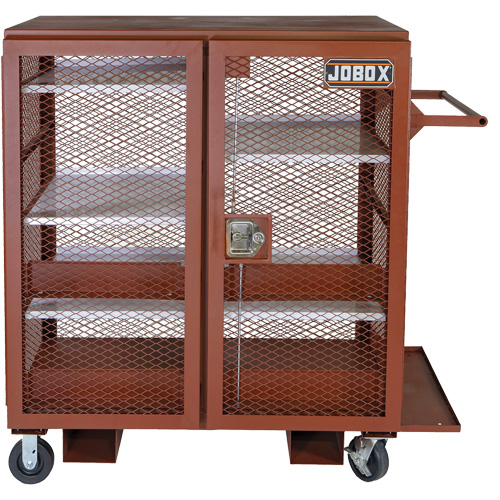 Mobile Mesh Cabinet, Steel, 37 Cubic Feet, Red EastCoast Offshore Supplies