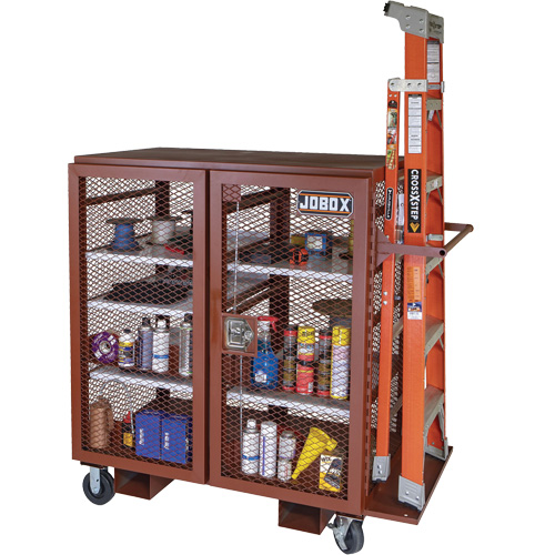 Mobile Mesh Cabinet, Steel, 37 Cubic Feet, Red EastCoast Offshore Supplies