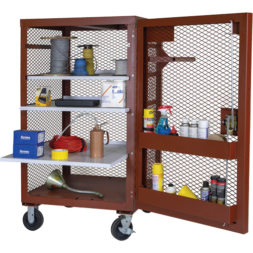 Armoire mobile en treillis, Acier, 22 pi³, Rouge EastCoast Offshore Supplies
