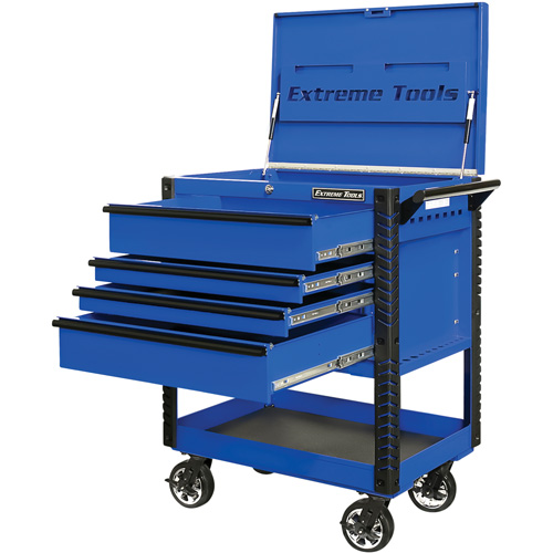 EX Deluxe Series Tool Cart, 4 Drawers, 22-7/8" L x 33" W x 44-1/4" H, Blue EastCoast Offshore Supplies