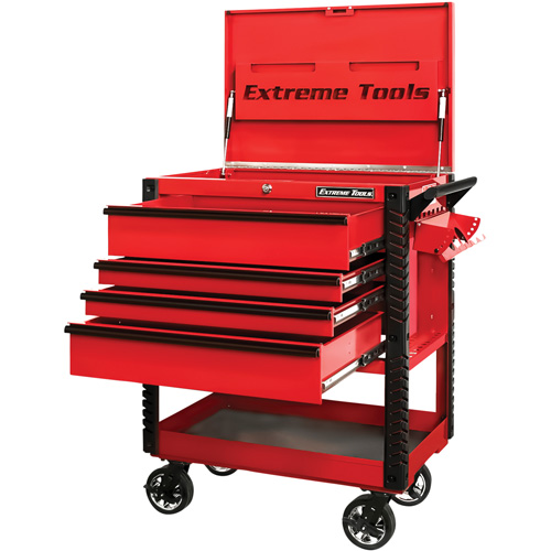 EX Deluxe Series Tool Cart, 4 Drawers, 22-7/8" L x 33" W x 44-1/4" H, Red EastCoast Offshore Supplies