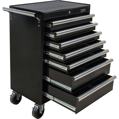 Chariot &agrave; outils industriel, 7 tiroirs, 27" la x 18-3/4" p x 39" h, Noir EastCoast Offshore Supplies